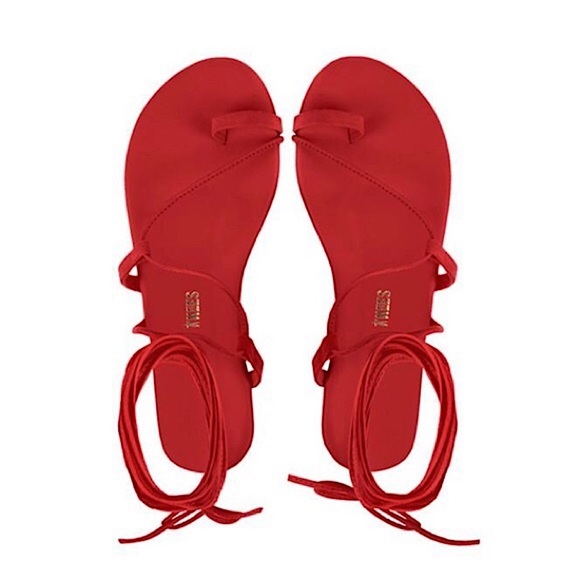 TKEES Shoes - TKEES Jo Lace Up Sandals Coral Size 9